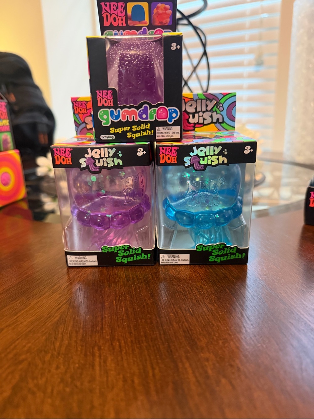 Jolly Squish Kids Toy - Purple and Blue Super Solid Squish